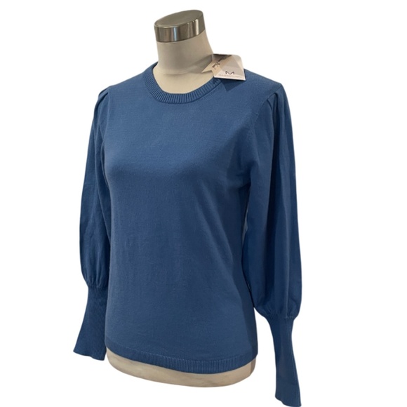 Magaschoni cornflower blue viscose blend sweater full sleeves S - Picture 1 of 8